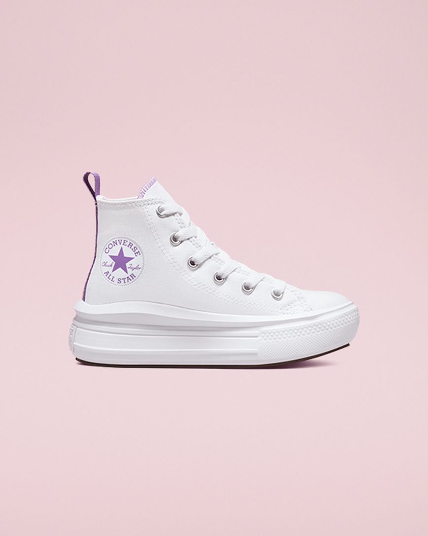 Topanky Na Platforme Converse Chuck Taylor All Star Move Vysoke Dievcenske Biele Nachový Biele | SK QN5ZD6